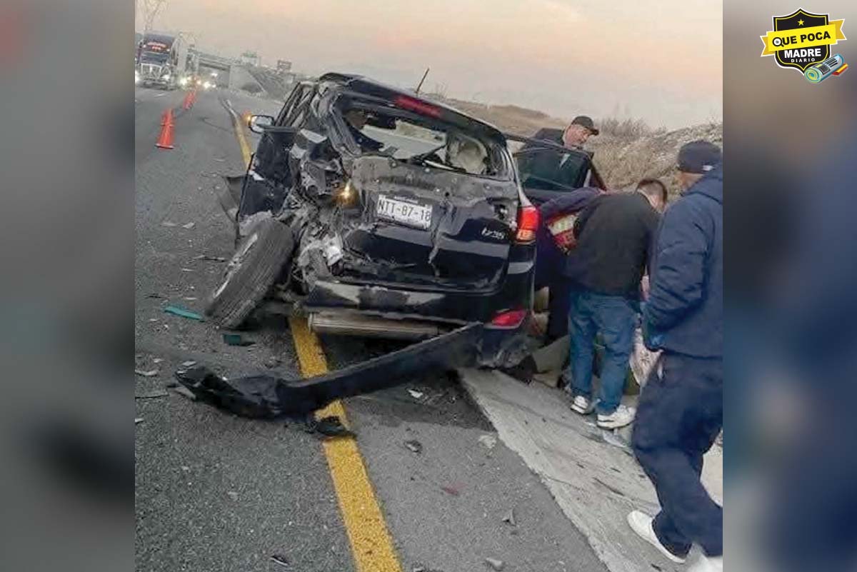 CHOCA CAMIONETA CONTRA TRÁILER EN LA CARRETERA MONTERREY-SALTILLO